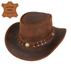 Maz Genuine Leather Australian Western Outback Aussie Cowboy Hat