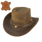 Maz Genuine Leather Australian Western Outback Aussie Cowboy Hat