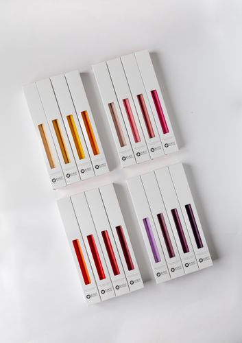 Throughout coloured, dipped candles