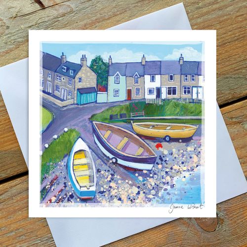 Cottages at Craster Greetings Card