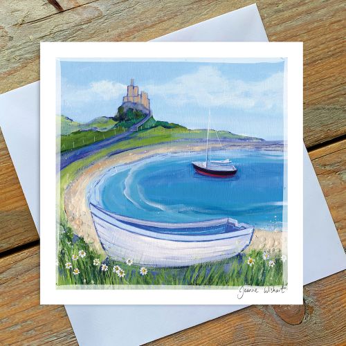 White Coble at Lindisfarne - Greetings Card