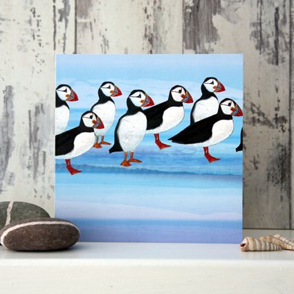 Puffins Greetings Card