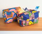 Upcycled Wash / Cosmetic / Toiletry Bag (Fabric Outer)