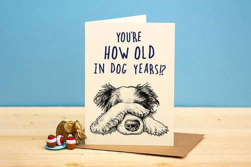 How Old in Dog Years Birthday Card