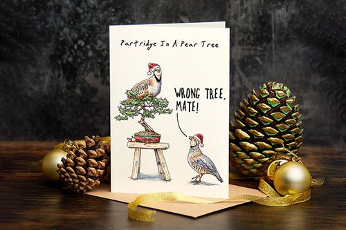 Partridge in a Bonsai Tree Christmas Card