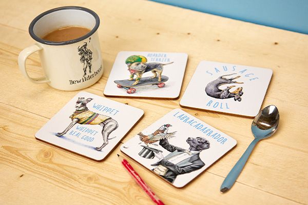 Mixed Dog Coasters Set