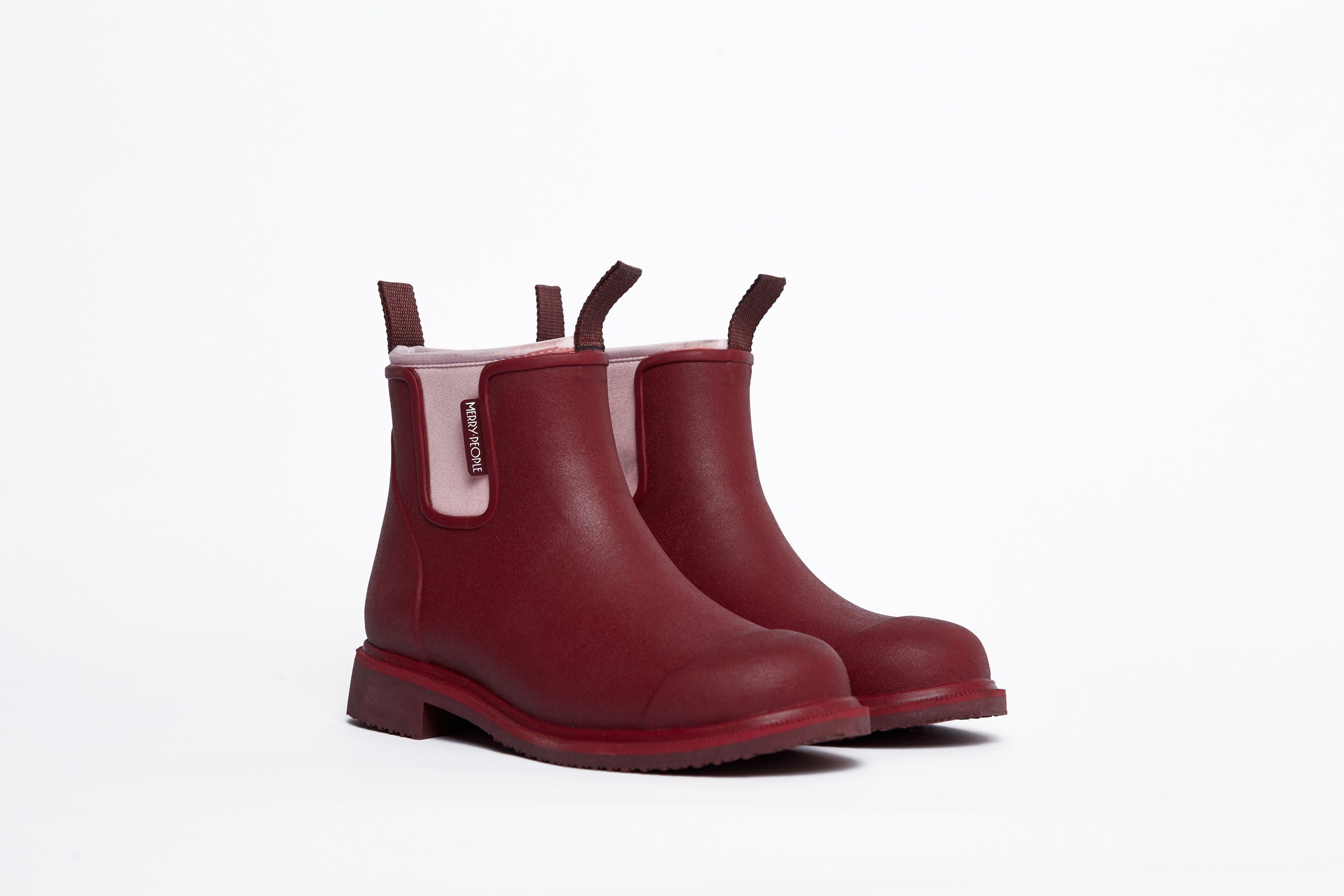 Bobbi // Beetroot & Light Pink Ankle Wellington Boot