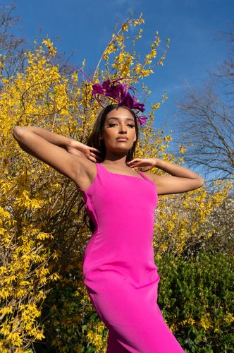 Lydia Feather Fascinator - Orchid Purple