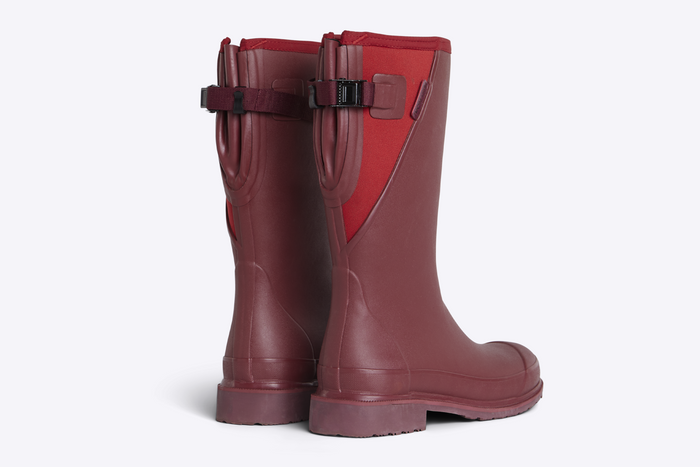 Darcy // Beetroot & Red Mid-Calf Wellington Boot