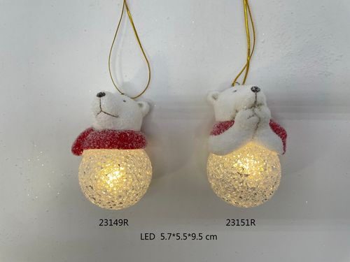Ceramic hanging ball with LED light