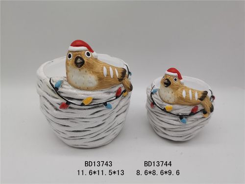 Ceramic bird nest pot