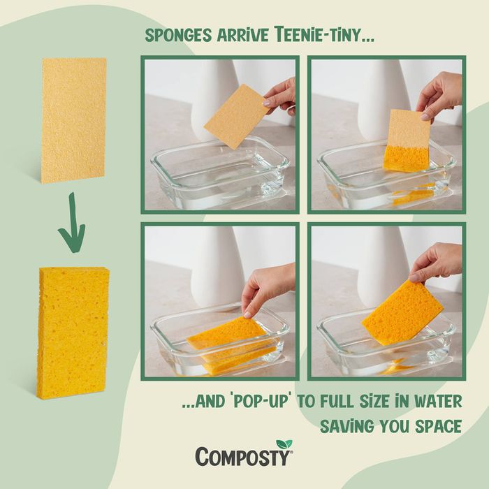 Composty® | Magic 'Pop-Up' Eco Sponges | Compostable | Sustainable | Plastic Free