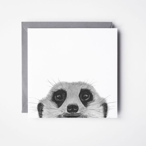 Peeking Myra the  Meerkat Greeting Card