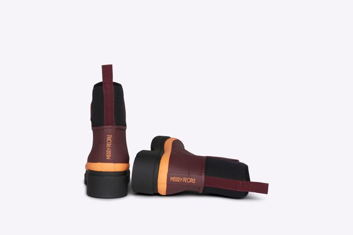 Tully // Plum & Neon Orange Ankle Wellington Boot