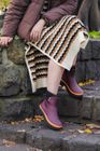 Tully // Plum & Neon Orange Ankle Wellington Boot