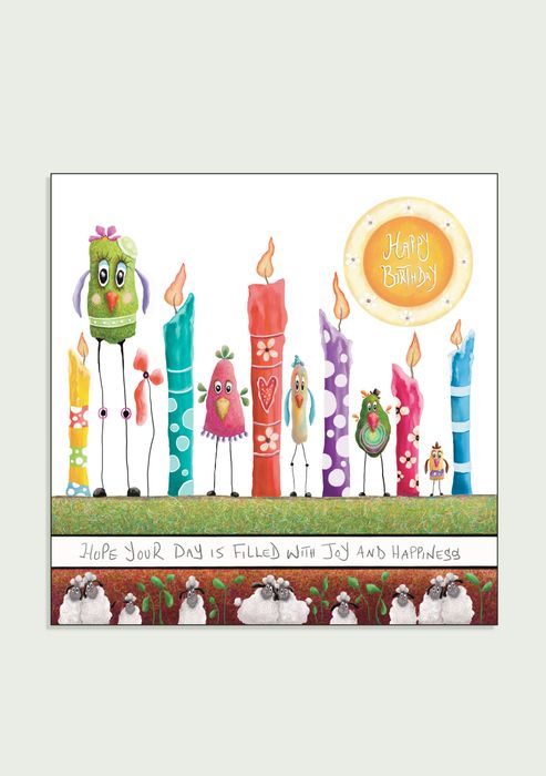 Birthday Bird Candle - Greeting Card