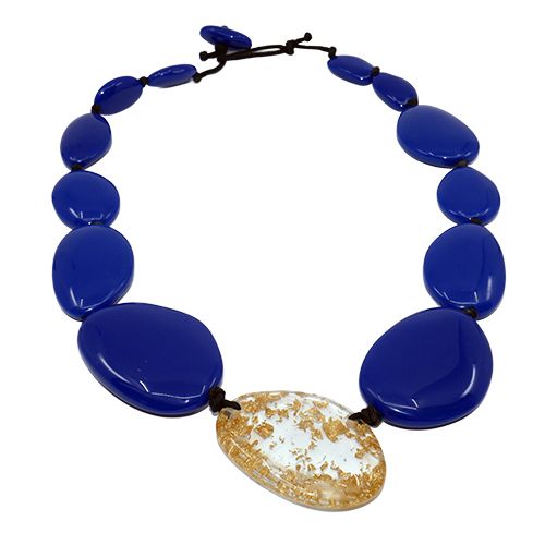 ROYAL BLUE RIVERSTONES W/ GOLD FLAKES