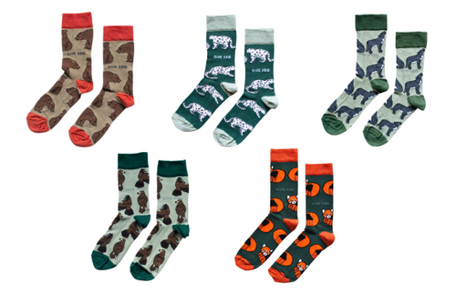 'Save the Mountain Animals' Bamboo Socks