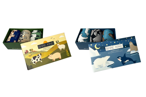 'Save the Animals' Bamboo Socks gift boxes