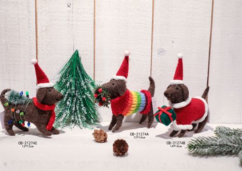 Christmas felted dog