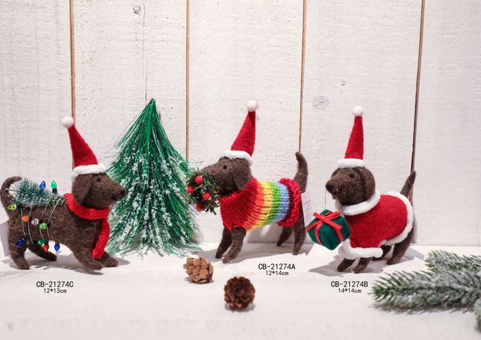 Christmas felted dog