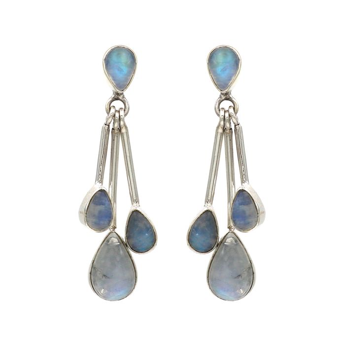 Natural Moonstone Earring in 925 Sterling Silver