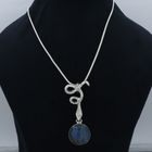 Natural Labradorite Snake Pendant in 925 Sterling Silver