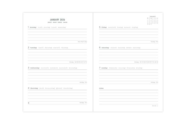 Letts of London Full Year WTV Diary - Conscious - Rosewater(A5)