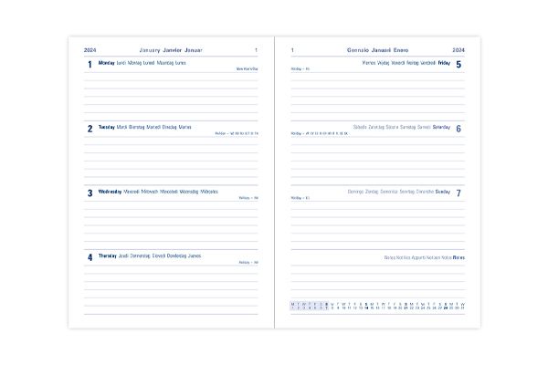 Letts of London Full Year WTV Diary  - Milano Black A5