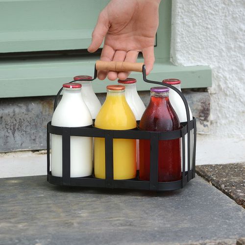 'Vintage Style' Metal Milk Delivery Bottle Holder/Carrier