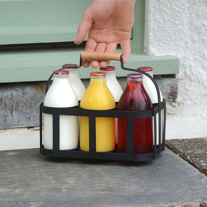 'Vintage Style' Metal Milk Delivery Bottle Holder/Carrier