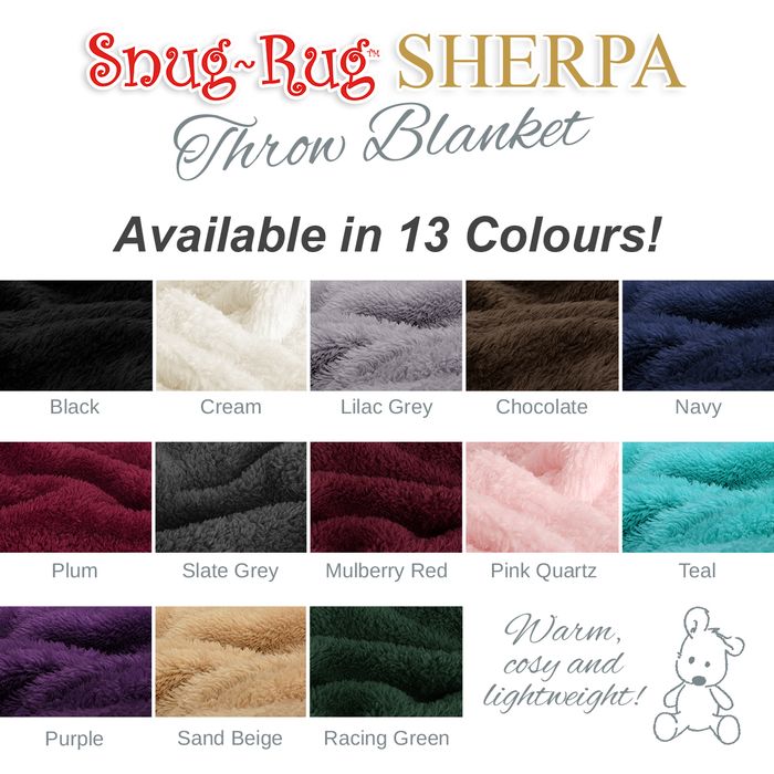 Snug-Rug Soft Fleece Blanket Sherpa Throw (Purple)