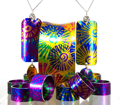 rocket pendants, bangles and rings.