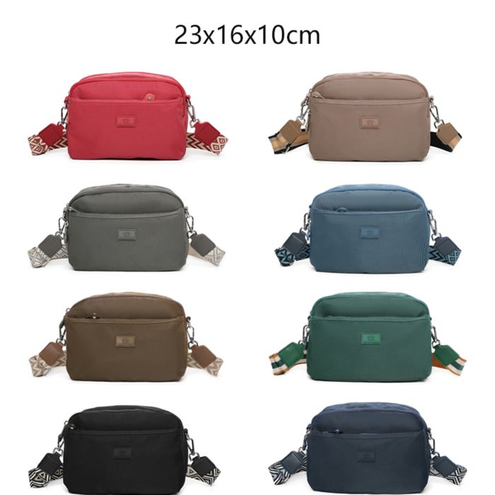 Simple Nylon Crossbody with Canvas Strap