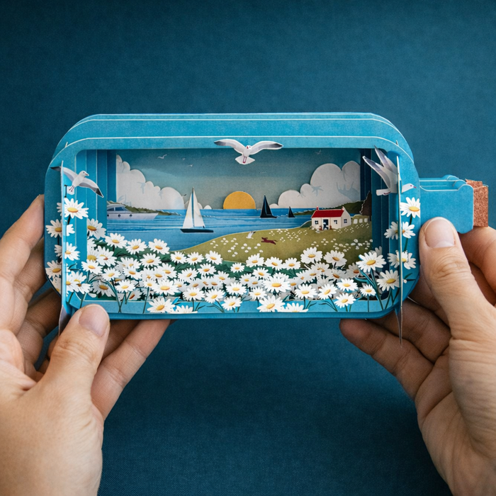 Message in a bottle pop up cards