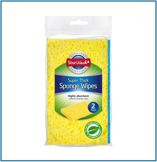 64023 - 2pk, Super Thick, Sponge Wipes