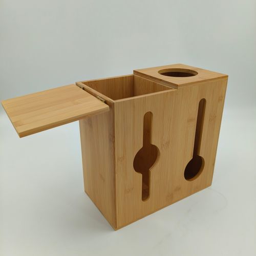 Kitchen Organizer Plastic Bag Grocery Bag Holder Bamboo Kitchen Trash Bag Dispenser