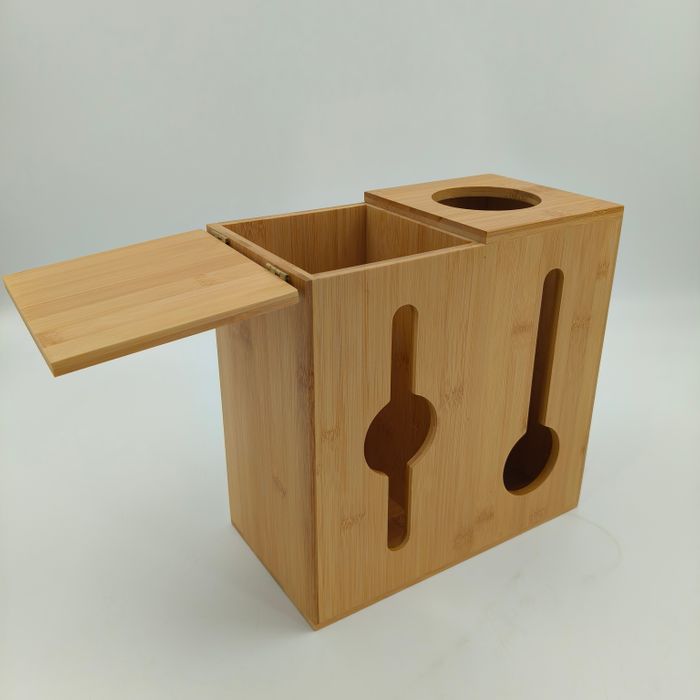 Kitchen Organizer Plastic Bag Grocery Bag Holder Bamboo Kitchen Trash Bag Dispenser