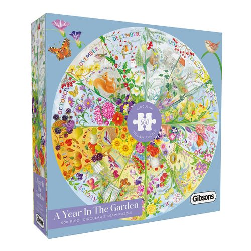 A Year in the Garden 500 Piece Circular Jigsaw Puzzle