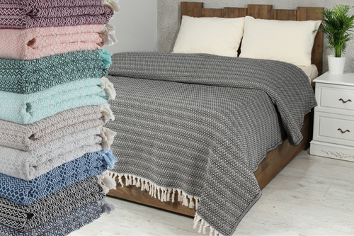 Chain Piquet Double Bed Throw