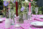 Fuchsia Floral Cotton Tablecloth