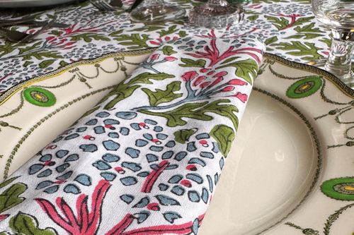Oak Leaf Hydrangea Cotton Tablecloth