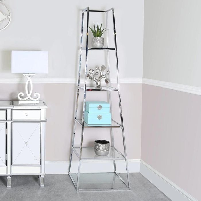 Triangular Glass Bookshelf