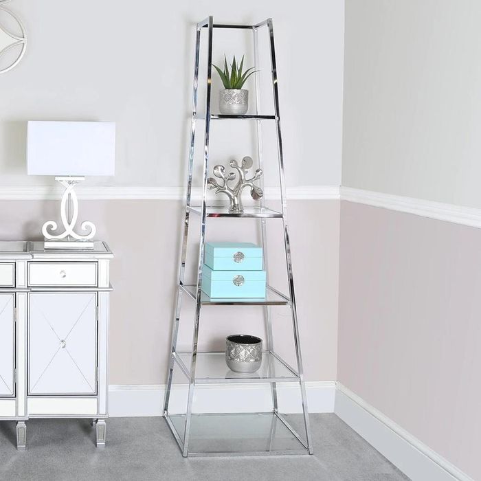 Triangular Glass Bookshelf