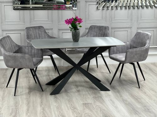 Ceramic Stone Dining Table & Chair Set