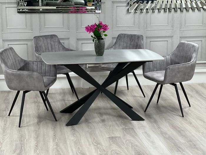 Ceramic Stone Dining Table & Chair Set