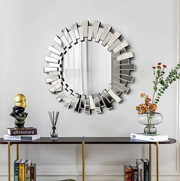 Round Sun Wall Mirror
