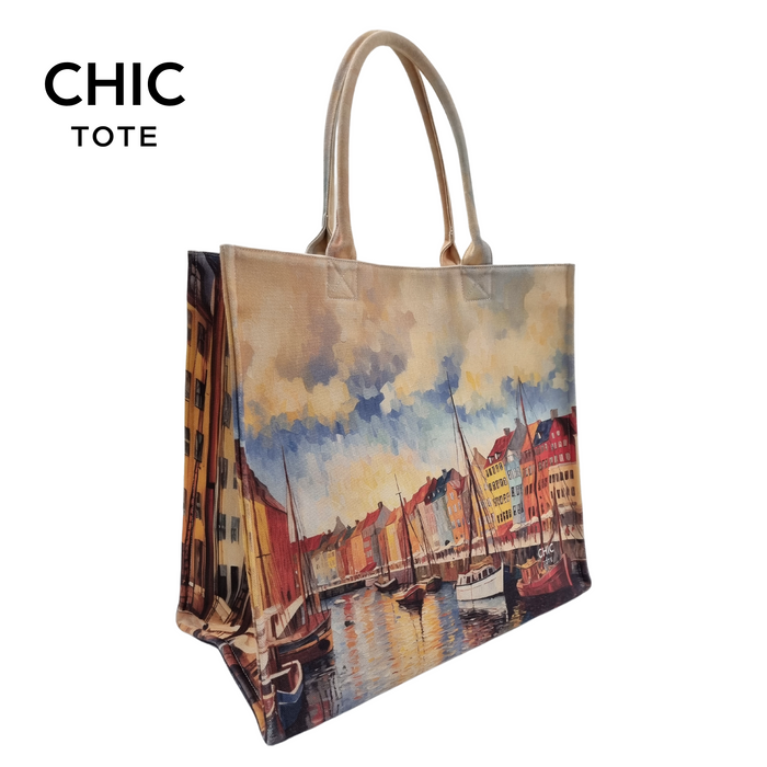100% Artistic Cotton Tote Bag Sustainable Fashion-THE HARBOUR