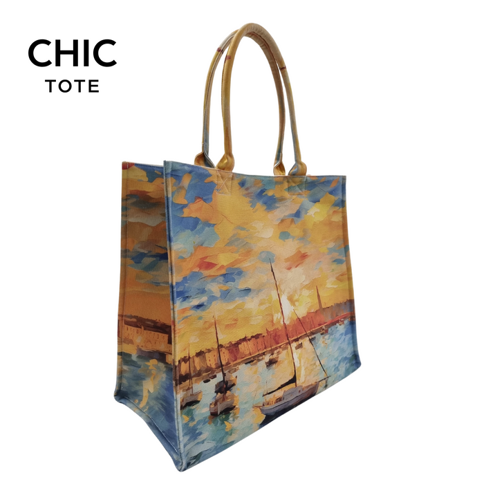 100% Artistic Premium Cotton Sustainable Tote Bag- Dun Laoghaire