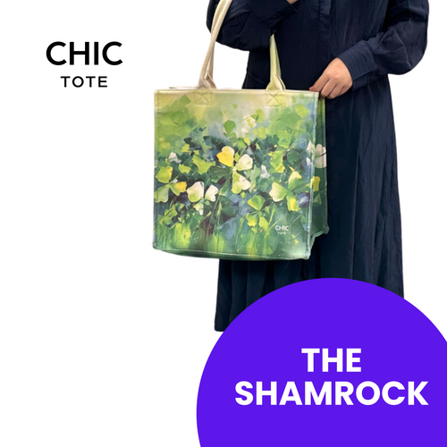 100% Artistic Cotton Tote Bag Sustainable Fashion-THE SHAMROCK